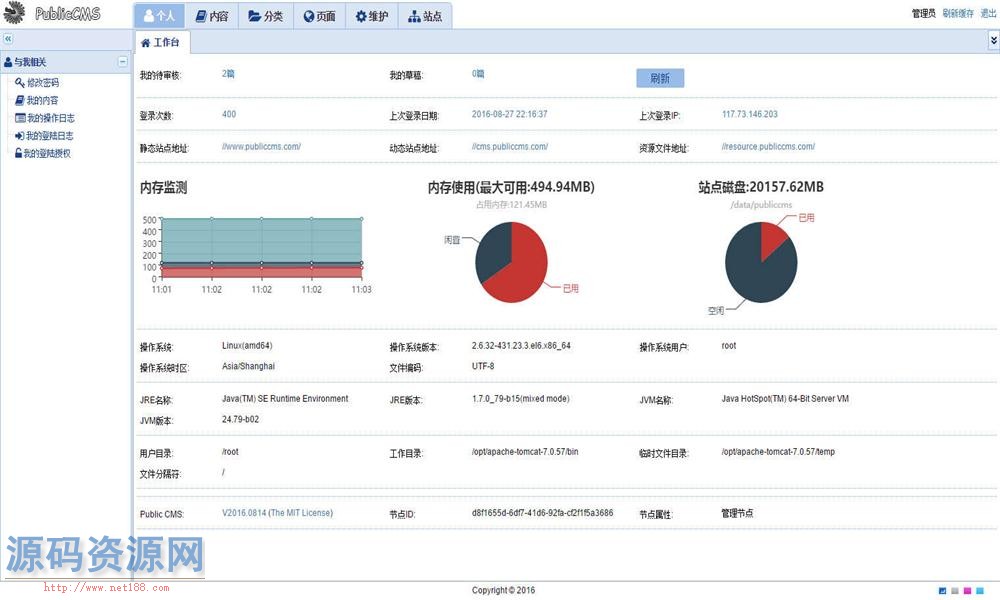 JAVA后台管理系统CMS源码