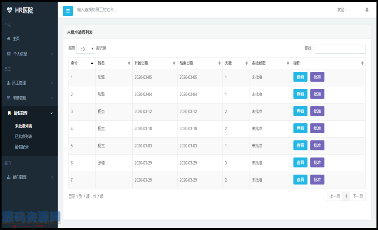 Java医院人事管理系统源码