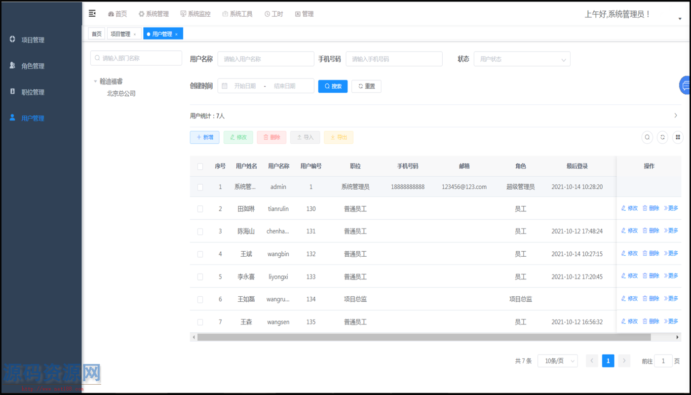 Java项目工时统计成本核算管理系统源码