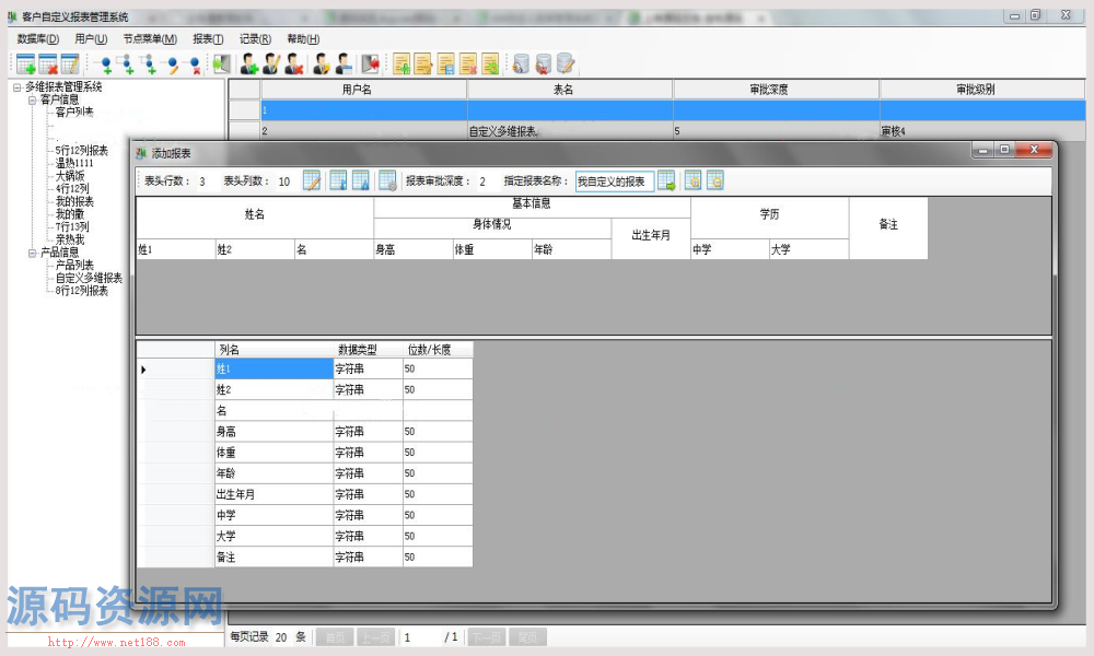 ASP.NET客户自定义报表管理系统源码