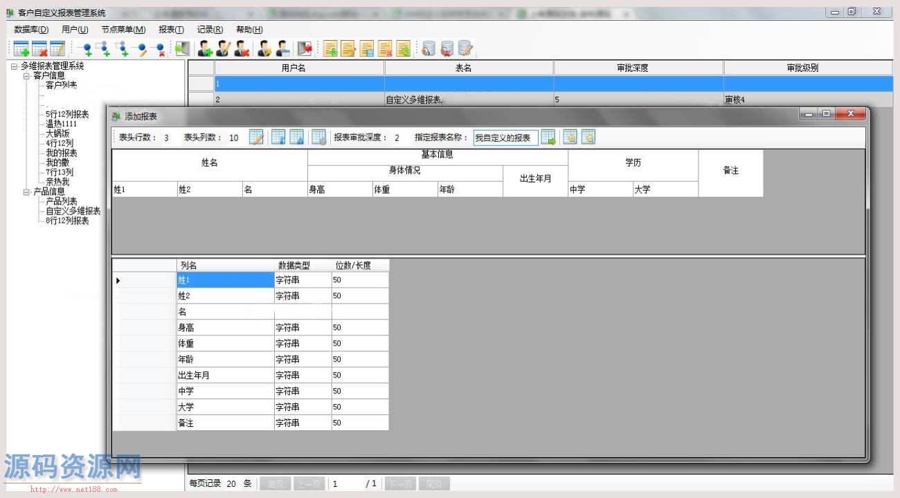 ASP.NET客户自定义报表管理系统源码