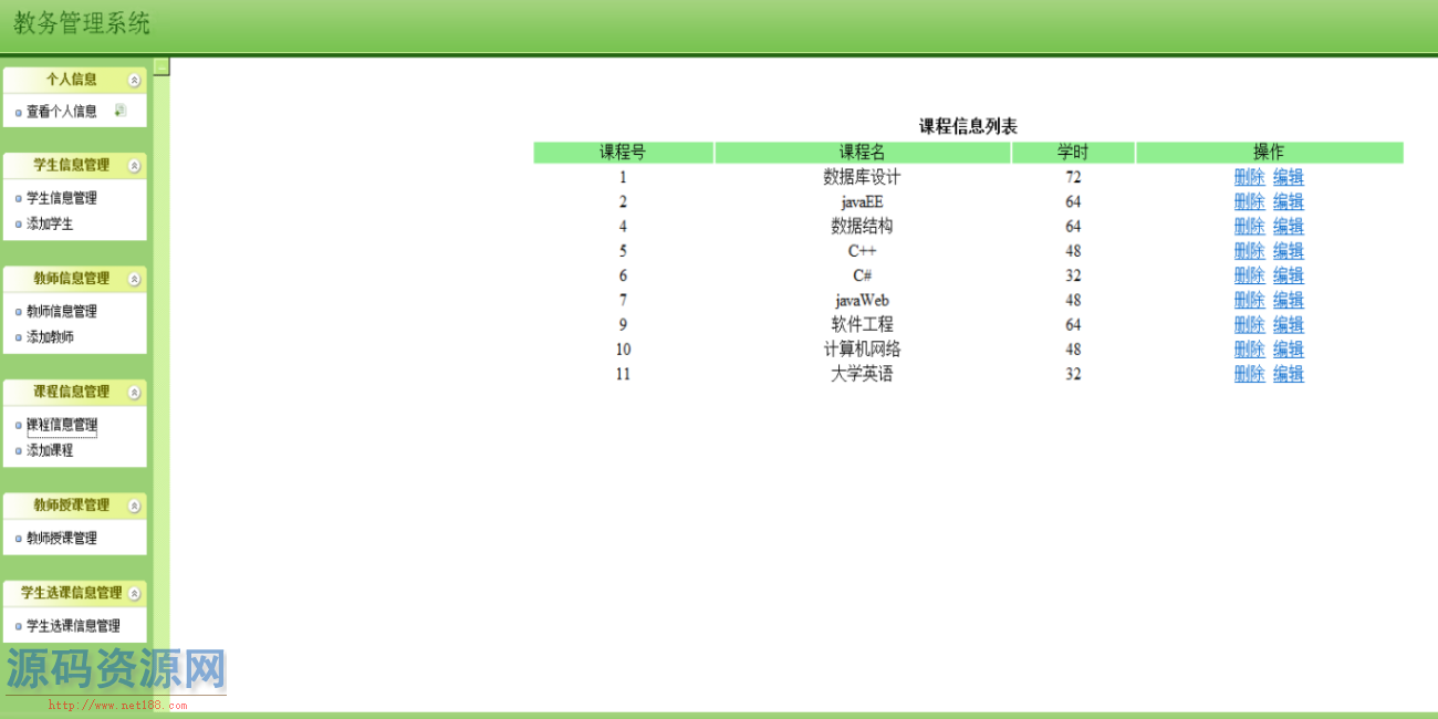 java web学校教务后台管理系统源码