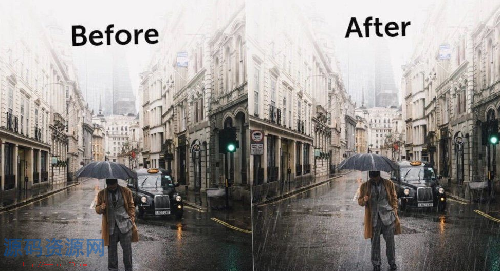 2020 最新PS下雨特效插件Photoshop插件一键模拟降雨