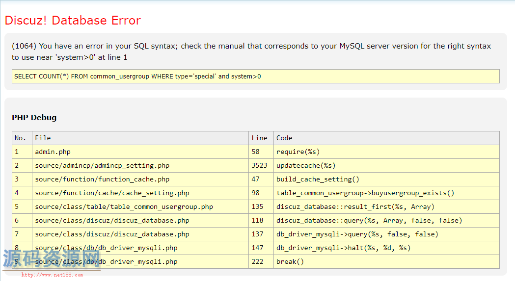 discuz mysql 缓存_升级到 MySQL 8.0+ 后Discuz! 更新缓存时出现SQL...