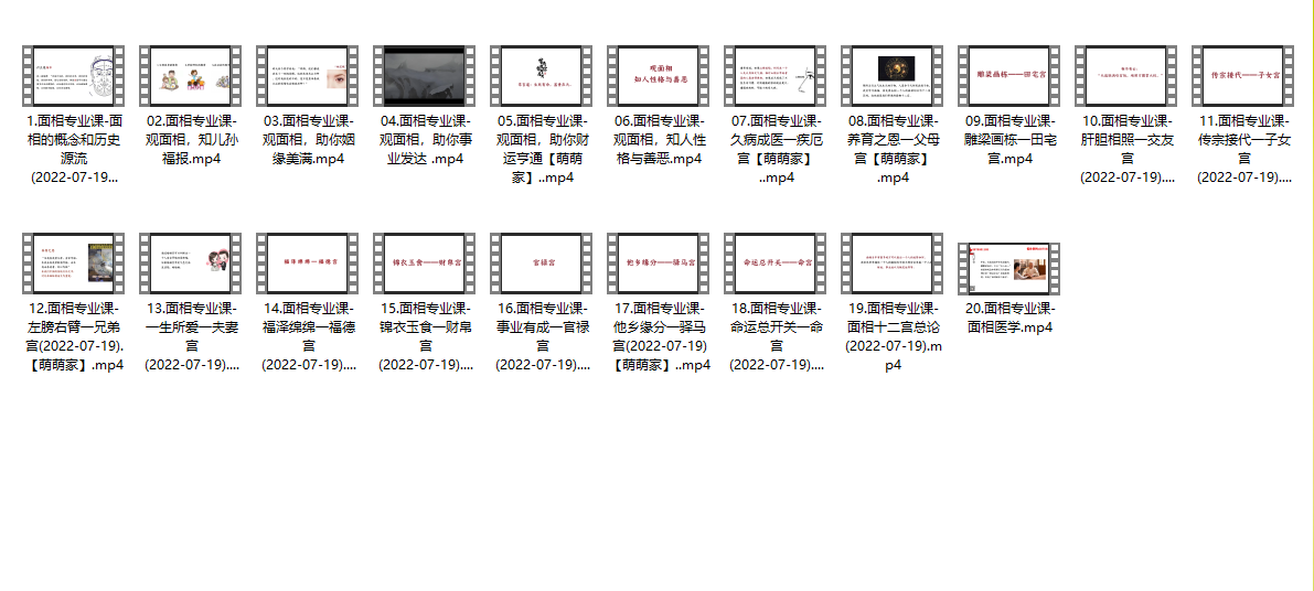 [金锁玉关]13.尤尤面相专业课20集