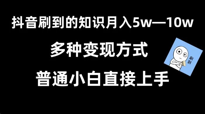 抖音刷到的知识，每天只需 2 小时，日入 2000+，暴力变现，普通小白直接上手 ...