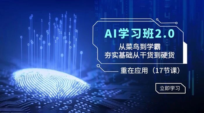 AI 学习班 2.0 ：从菜鸟到学霸，夯实基础从干货到硬货，重在应用（17 节课） ...