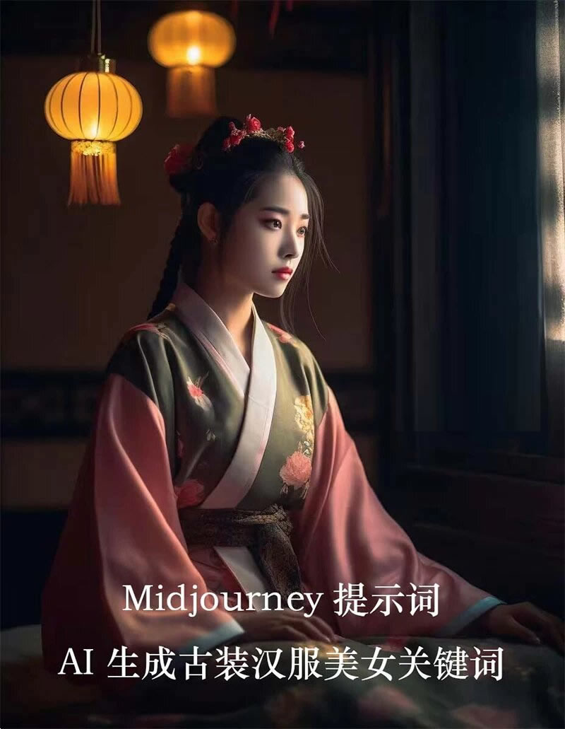 Midjourney 关键词 AI 生成中国风古装汉服美女人像提示关键词