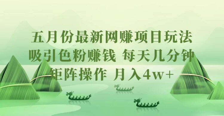 五月份最新网赚项目玩法，吸引色粉赚钱，每天几分钟，矩阵做号，月入4万+ ...