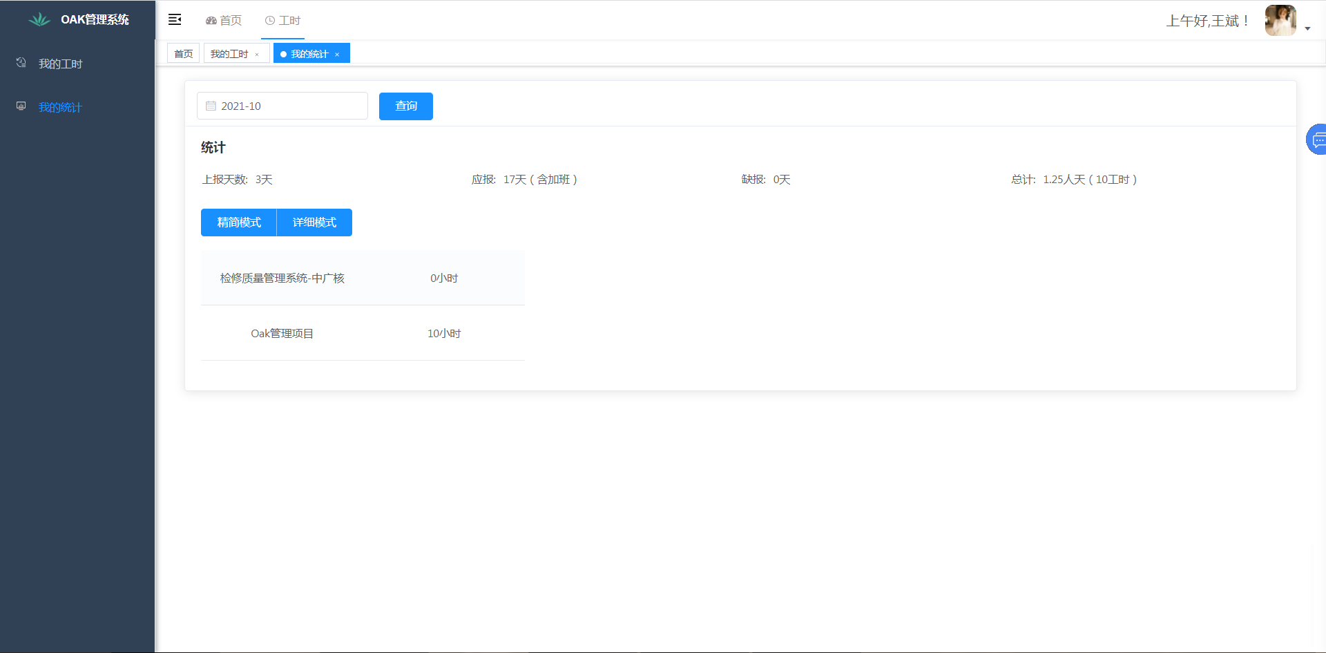 java轻量级项目工时统计、成本核算管理系统