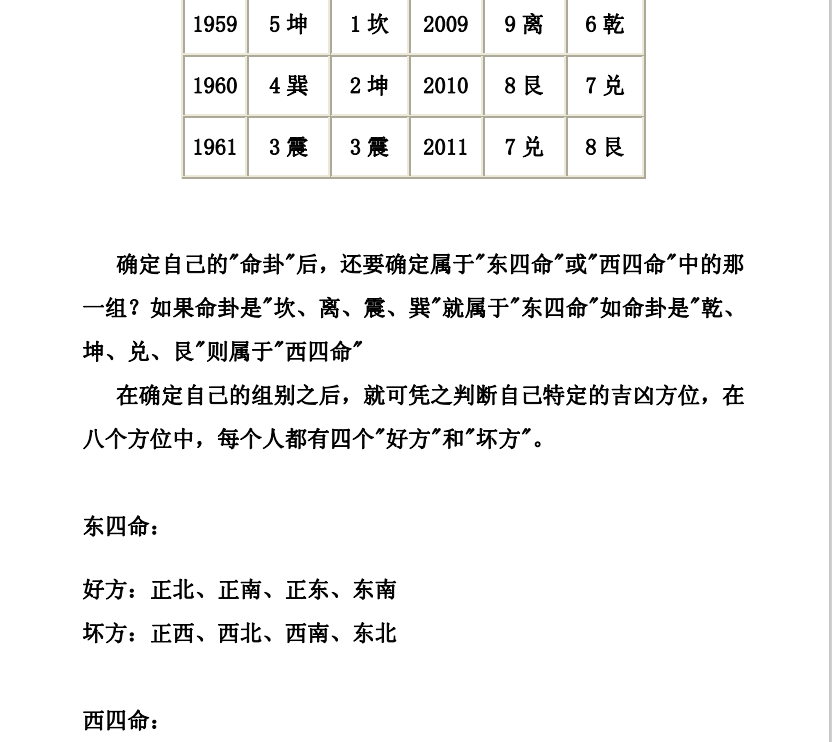 [风水学核心资料]八宅明镜命卦速查表PDF文档