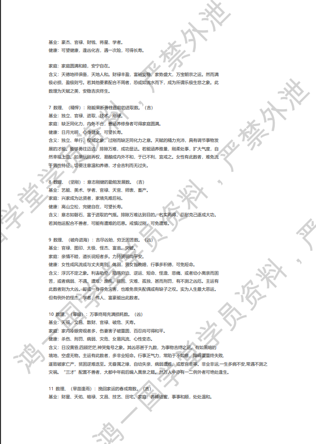 [风水学核心资料]五格81组名字数理含义指导学员版PDF文档