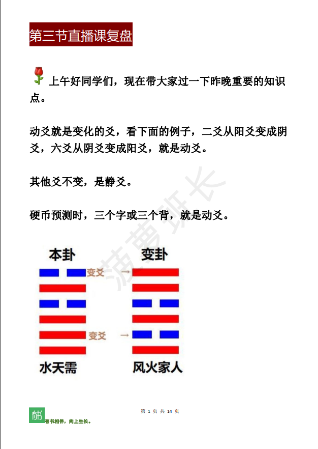 [风水学核心资料]直播课复盘（六爻）PDF文档