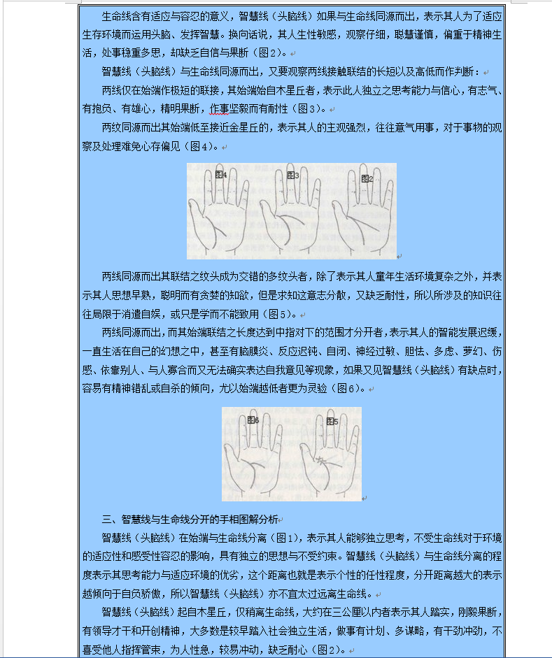 [手相]手相智慧线图解大全DOC文档