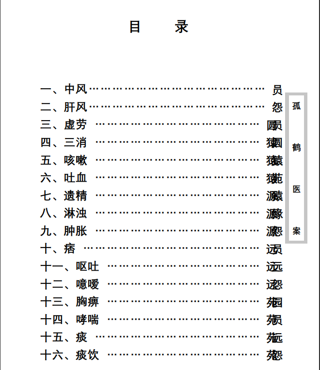 中医古籍珍稀抄本精选--孤鹤医案PDF文档