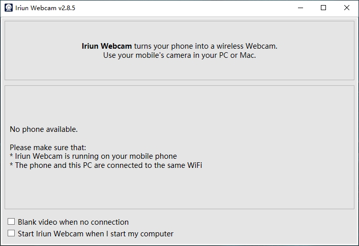 Iriun Webcam2.8.5最新 电脑调用手机摄像头，在电脑中调用手机摄像头当做无线网络摄像头 ...