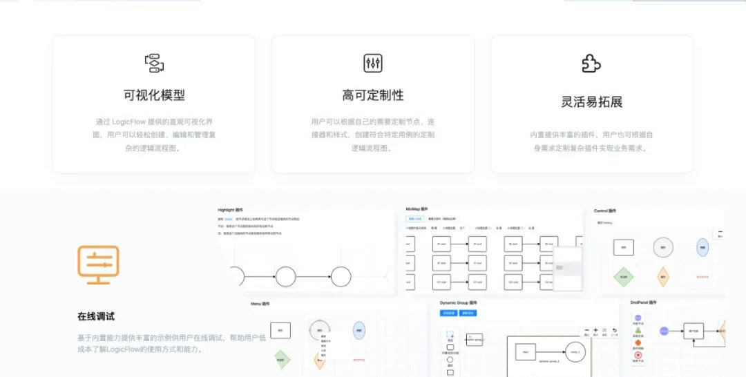 一款流程图编辑框架，机器人逻辑编排、无代码平台流程配置