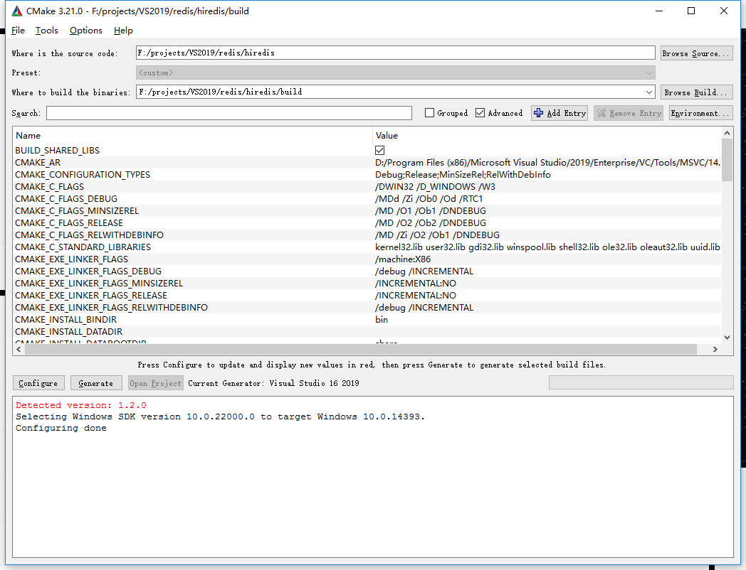 VS编译hiredis(利用CMakde生成VS工程）亲测