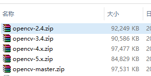 opencv-2.4，opencv-3.4，opencv-4.x，opencv-5.x，opencv最新版源码