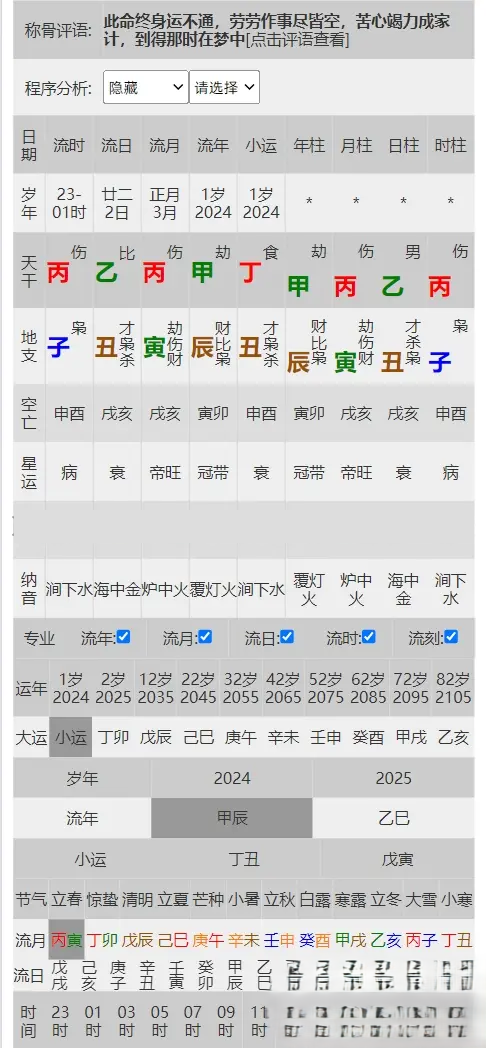 九龙道长同款八字排盘源码八字排盘网站源码八字排盘程序源码