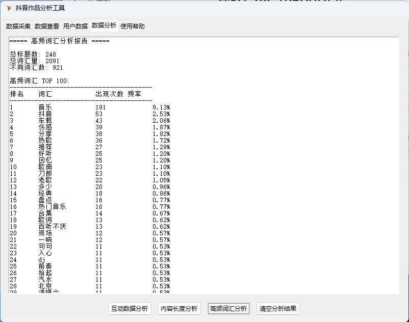 PC分享一款抖音数据分析信息采集工具