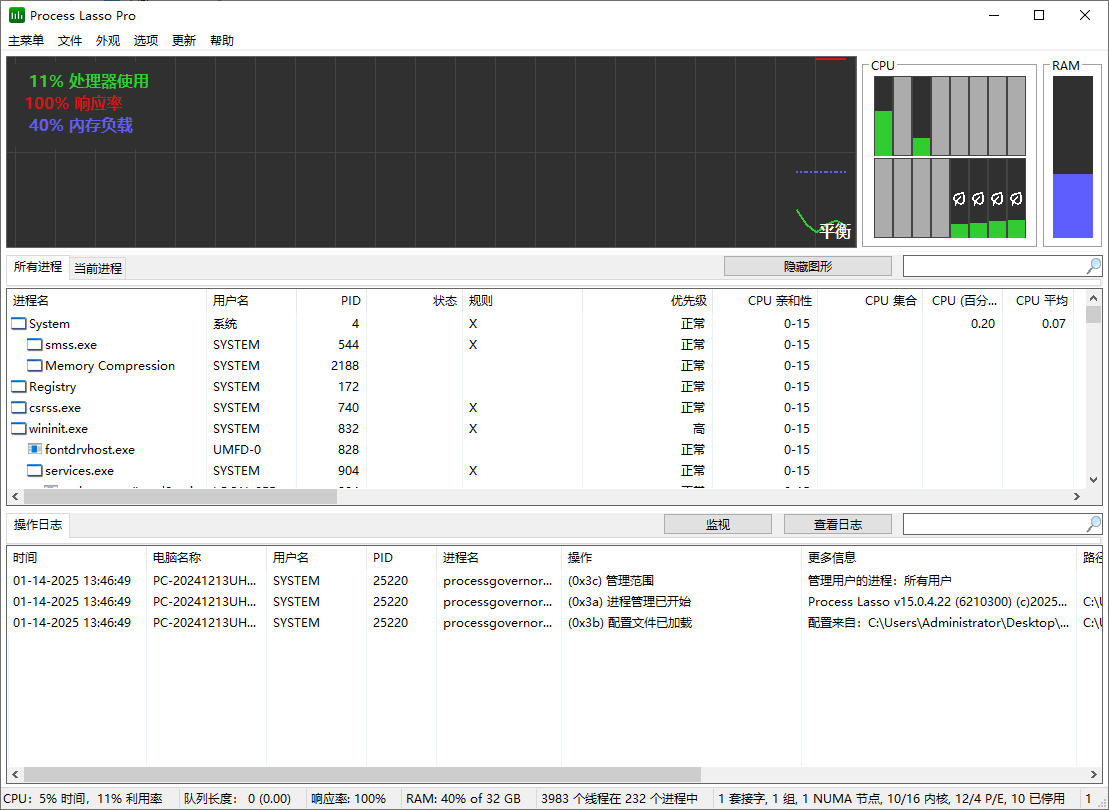 Process Lasso 进程优化工具Pro v15.0.5.1 多语言便携版