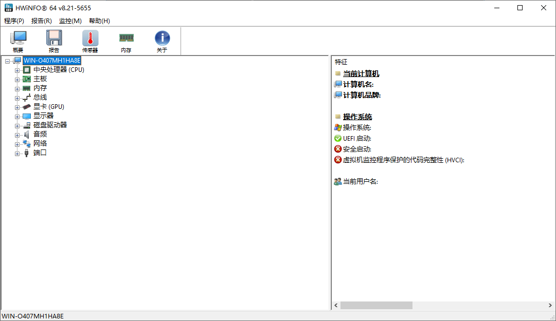 HWiNFO 专业系统信息诊断工具 v8.21.5655 便携版