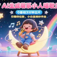 AI生成萌系小人唱歌！0基础3分钟出片，28个作品涨粉9万，日赚四位数，小白直接抄作业