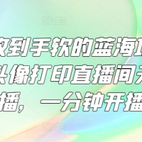 音浪收到手软的蓝海项目，抖音头像打印直播间无人直播，一分钟开播