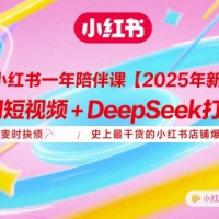 小红书一年陪伴课【2025年新课】，用短视频+deepSeek打爆款，史上最干货的小红书店铺