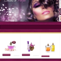 紫色欧美风格时尚化妆品购物商城网站模板源码