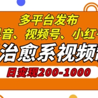 独居治愈系视频制作，日变现多张，多平台发布(抖音、视频号、小红书)