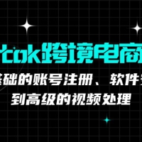 tiktok跨境电商教程：从基础的账号注册、软件安装，到高级的视频处理