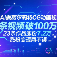 用AI做薇尔莉特CG动画视频，单条视频破100万赞，23条作品涨粉7.2万，涨粉变现两不误
