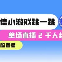 微信小游戏跳一跳不露脸直播，防封+稳定跳科技，单场直播 2 千人起，稳定日入 2000+