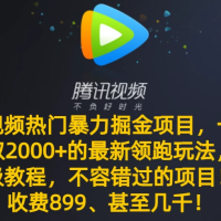 专业保姆级教程助你成功，不可错过的腾讯视频最新暴力掘金项目，一周轻松赚取 2000+ 的热门领跑玩法！