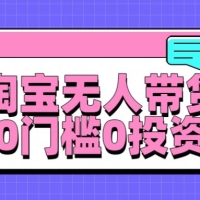 最新淘宝无人带货，平均日入100+，0门槛0投资