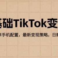 零基础TikTok变现课：苹果/安卓手机配置，最新变现策略，日赚500+技巧